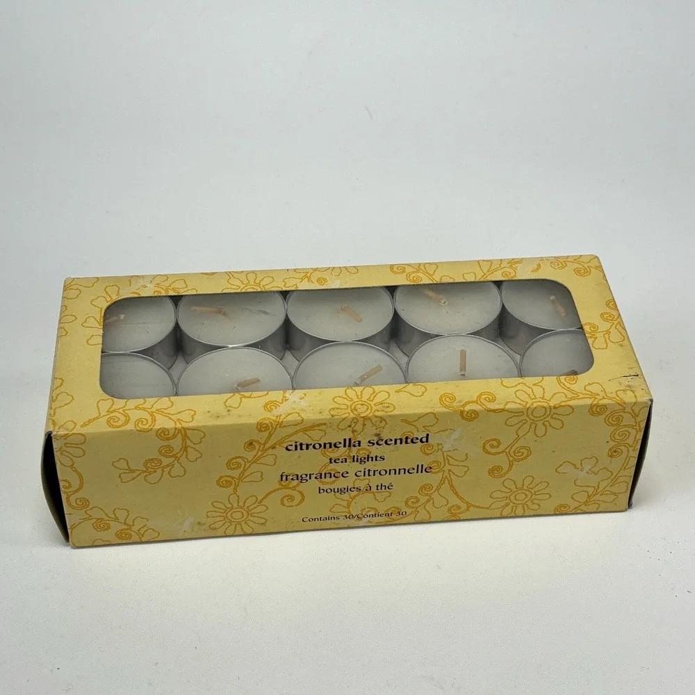 PIER 1 IMPORTS Tea Lights 30-Count Citronella Scented For Outdoor Use Only NOS